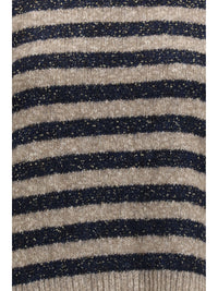 BRUNELLO CUCINELLI Brunello Cucinelli Women Cashmere And Wool Striped Sweater With Lurex