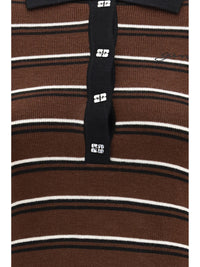 Ganni Women Striped Merino Polo Shirt