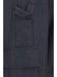 Balenciaga Women Denim Print Cargo Pants