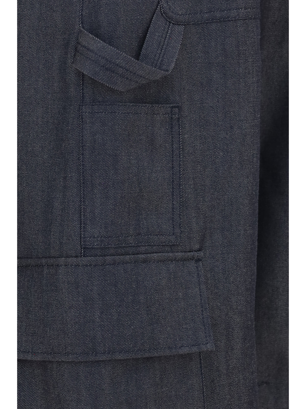 Balenciaga Women Denim Print Cargo Pants