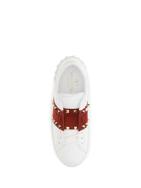 Valentino Garavani Women Rockstud Untitled Sneakers With Suede Band