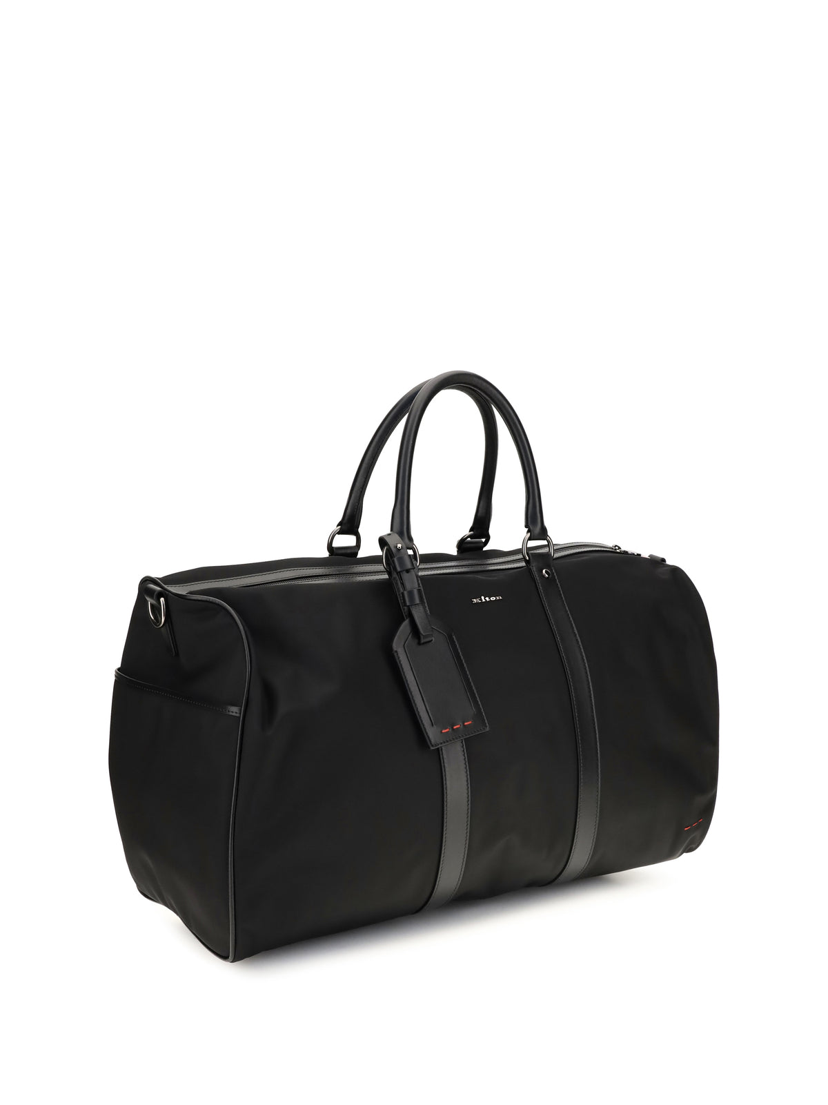 Kiton Men Leather-Trim Travel Duffle Bag