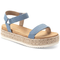 Rylaan Womens Flatform Platform Sandals Light Blue MC