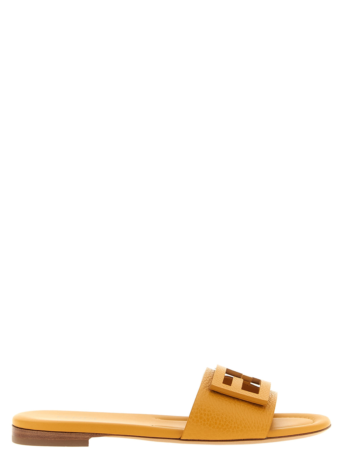 Fendi Women Yellow 'Tube' Slides