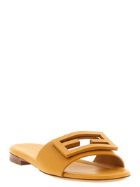 Fendi Women Yellow 'Tube' Slides