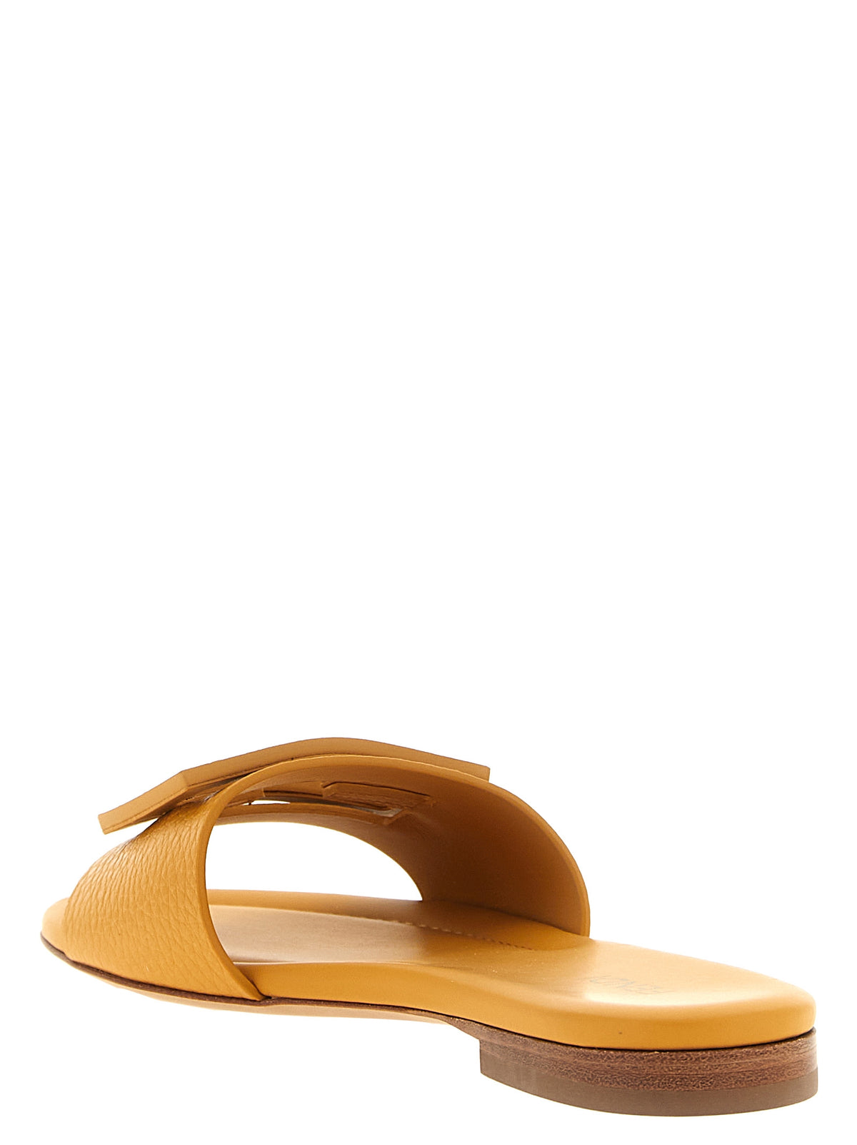 Fendi Women Yellow 'Tube' Slides