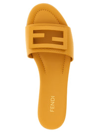 Fendi Women Yellow 'Tube' Slides