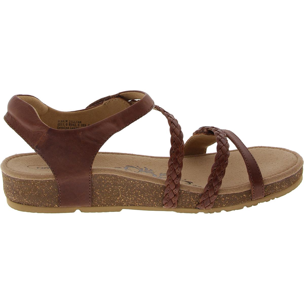 Womens Braided Leather Ankle Strap