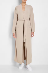 La Perla Belted Knit Coat In Beige Plm0056120