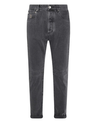 Brunello Cucinelli Mens Cotton Jeans In Medium Grey