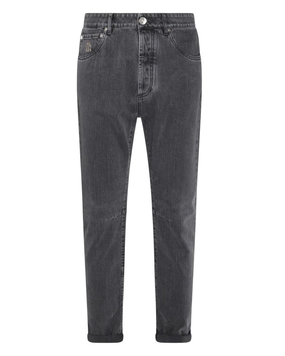 Brunello Cucinelli Mens Cotton Jeans In Medium Grey