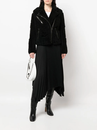 Tom Ford Curly Shearling Asymmetrical Zip Biker Jacket