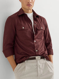 Brunello Cucinelli Men Virgin Wool Flannel Overshirt