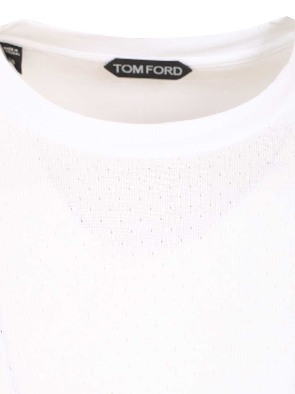 Tom Ford Men Perforated Ribbed T-Shirt