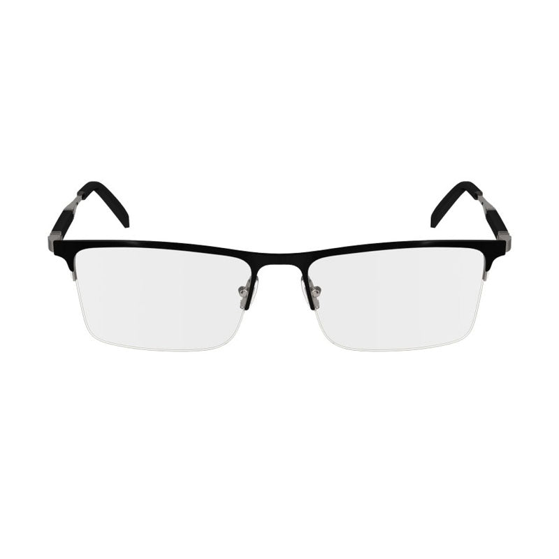 Salvatore Ferragamo Eyeglasses Rectangle Semi Rim, Grey Frame and Clear Demo Lens Lens SF2586081
