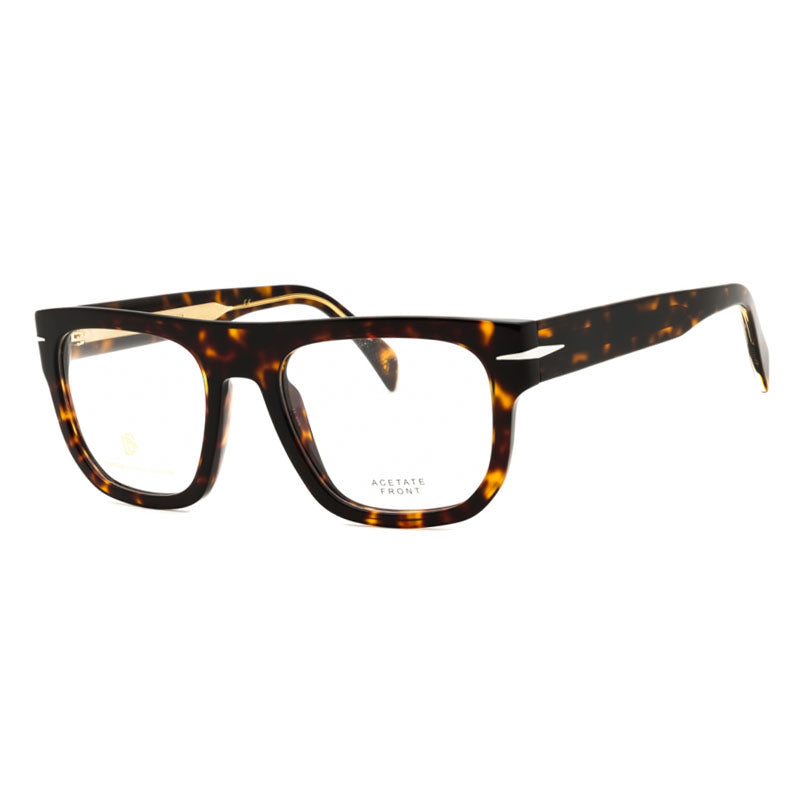 David Beckham Eyeglasses Square Full Rim, Havana Frame and Clear Demo Lenses Lens DB7052008600
