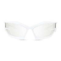 Givenchy Sunglasses Geometric Full Rim, White Frame and Smoke Mirror Lens GV40049U21C