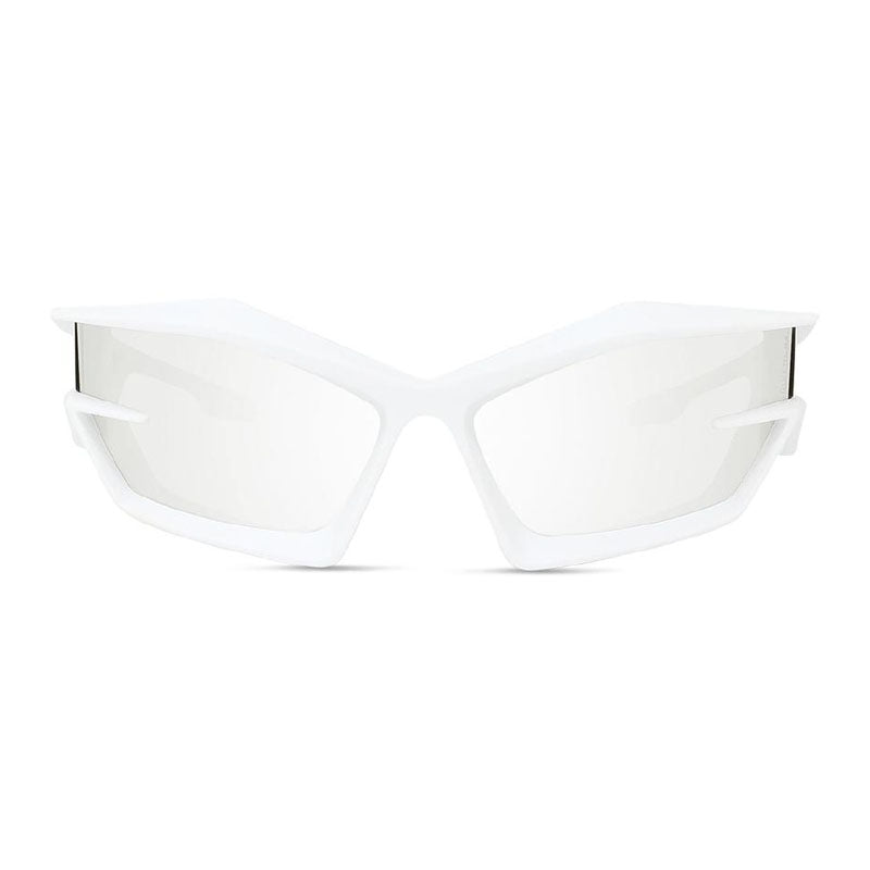 Givenchy Sunglasses Geometric Full Rim, White Frame and Smoke Mirror Lens GV40049U21C