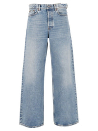 Golden Goose Men Boyfriend Jeans In Stone Washed Light Blue Denim