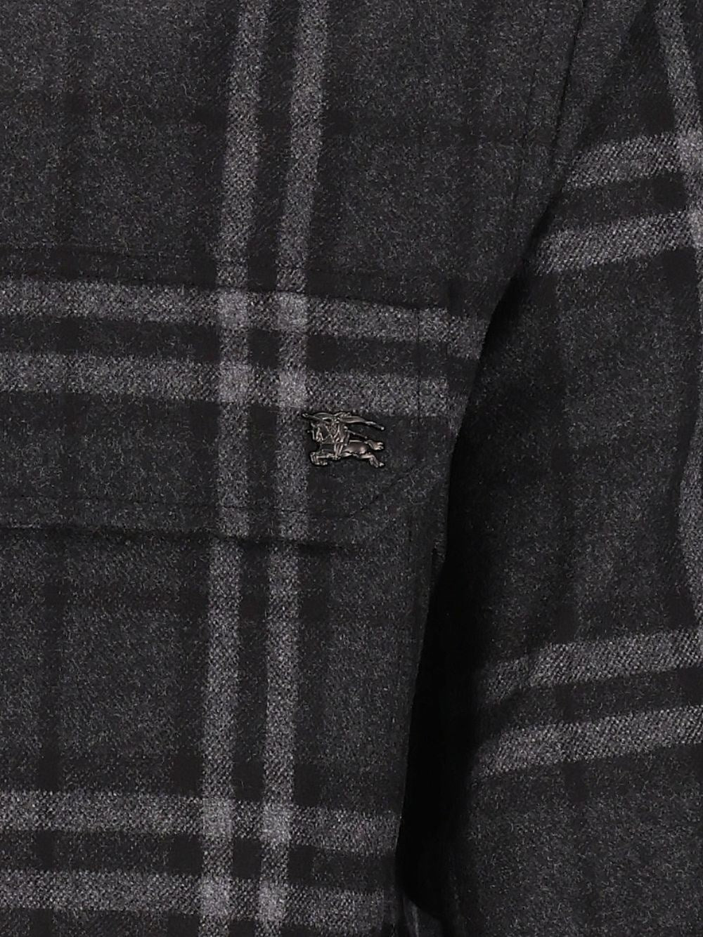 Burberry Men Check Wool And Cashmere Overshirt