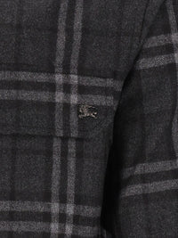Burberry Men Check Wool And Cashmere Overshirt