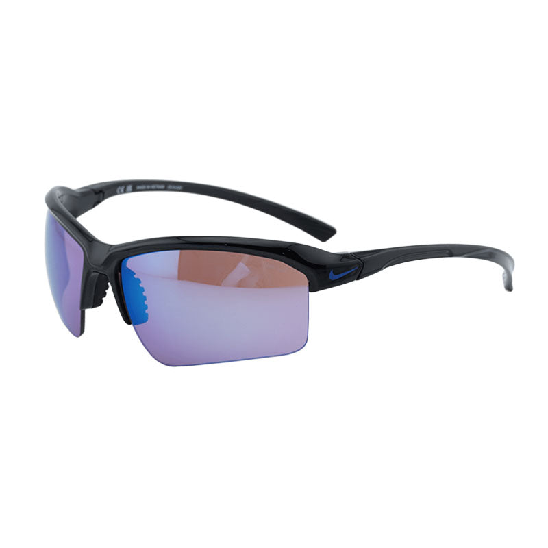 Nike Nike Sunglasses Square Semi Rim, Black Frame and Road Blue Mirror Lens NIKESKYLONRISETEAMIQ7185010