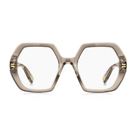 Marc Jacobs Eyeglasses Geometric Full Rim, Transparent Beige Frame and Clear Demo Lenses Lens MJ1077010A00