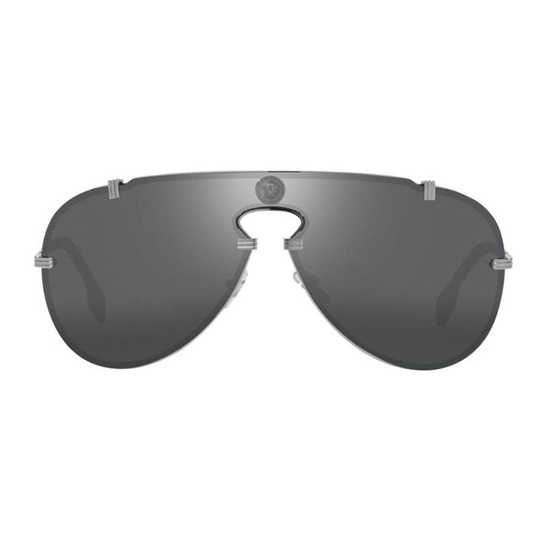Versace Versace Sunglasses Aviator Full Rim, Gunmetal Frame and Dark Grey Mirror Lens VE224310016G