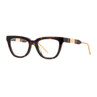 Gucci Eyeglasses Cat Eye Full Rim, Havana Frame and Clear Demo Lenses Lens GG0601O005