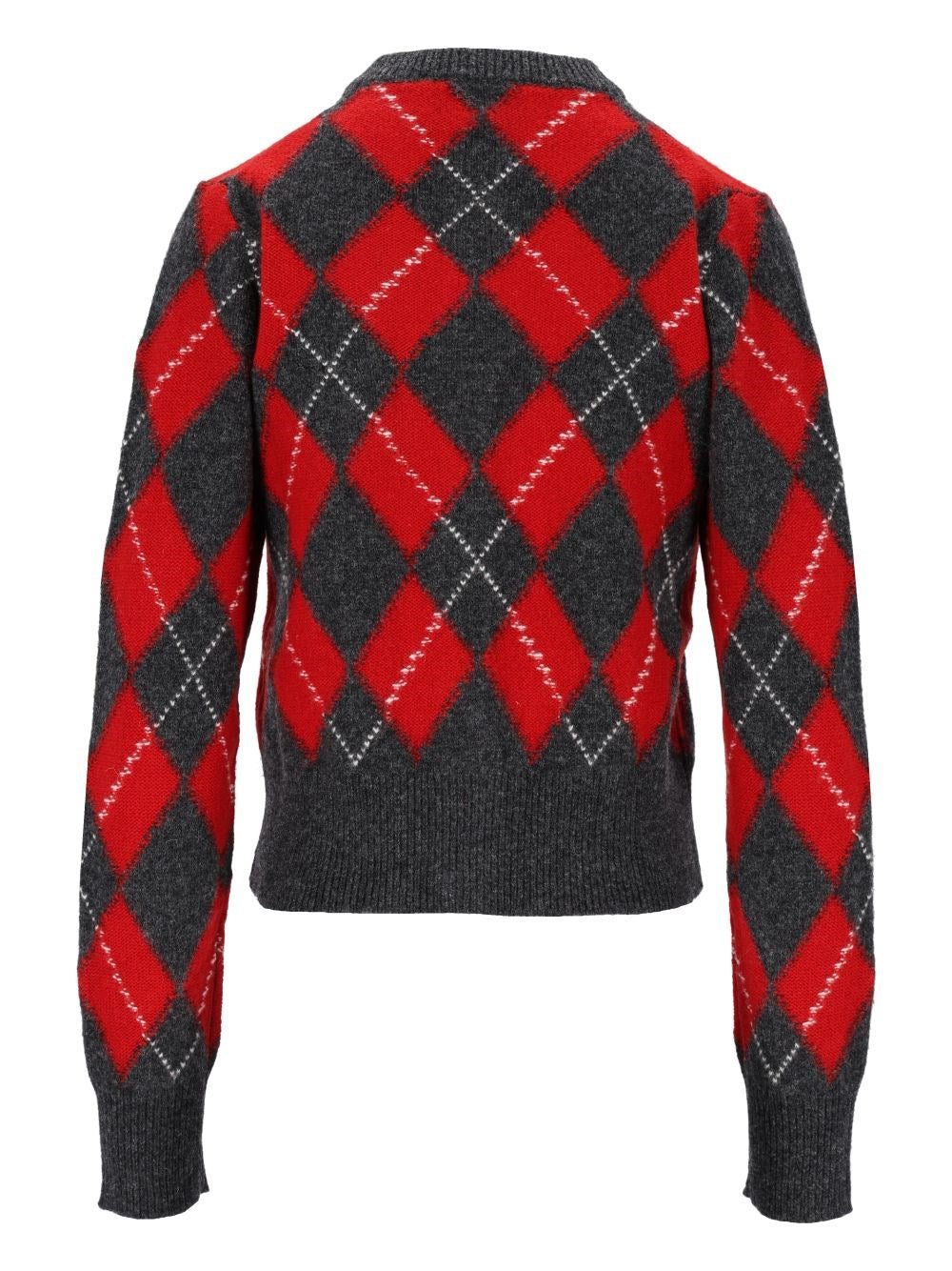 Ami Ami Women Argyle Wool Cardigan