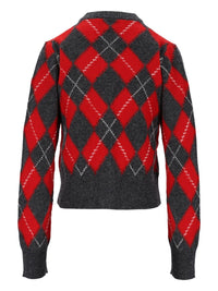 Ami Ami Women Argyle Wool Cardigan