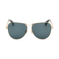 Max Mara Max Mara Sunglasses Aviator Full Rim, Shiny Deep Gold Frame and Green Lens MM013430N