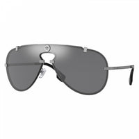 Versace Versace Sunglasses Aviator Full Rim, Gunmetal Frame and Dark Grey Mirror Lens VE224310016G