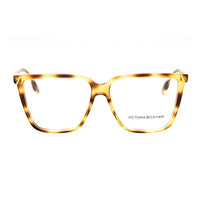 Victoria Beckham Eyeglasses Square Full Rim, Blonde Havana Frame and Clear Demo Lenses Lens VB2633222
