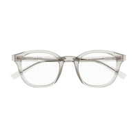 Saint Laurent Eyeglasses Round Full Rim, Transparent Beige Frame and Clear Demo Lenses Lens SL588003