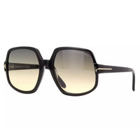 Tom Ford Sunglasses Square Full Rim, Shiny Black Frame and Gradient Smoke Lens FT099201B