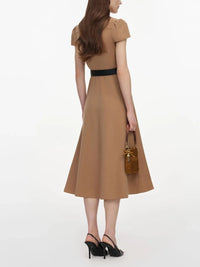 Self-Portrait Women Twill Belted Midi Dress