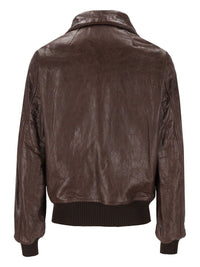 Rick Owens Men Dracuflight Leather Blouson Jacket