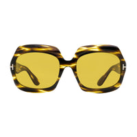 Tom Ford Sunglasses Square Full Rim, Dark Havana Frame and Brown Lens FT115552E