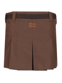 Miu Miu Women Gabardine Mini Skirt