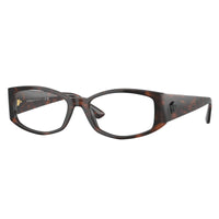 Versace Eyeglasses Geometric Full Rim, Havana Frame and Clear Demo Lenses Lens VE33435429