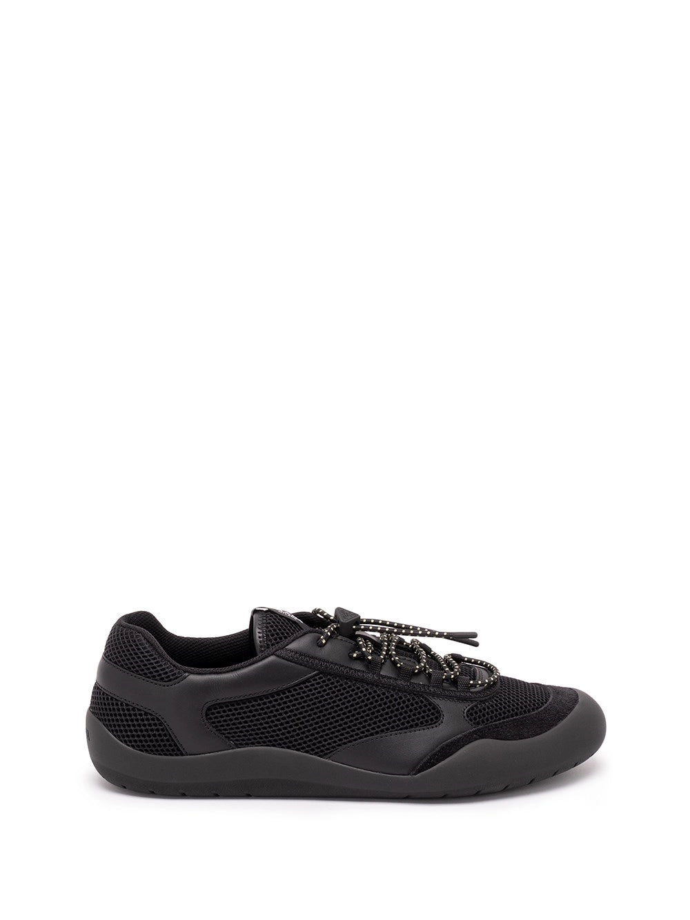 Prada Prada Men Speedrock Leather And Mesh Fabric Sneakers