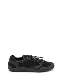Prada Prada Men Speedrock Leather And Mesh Fabric Sneakers