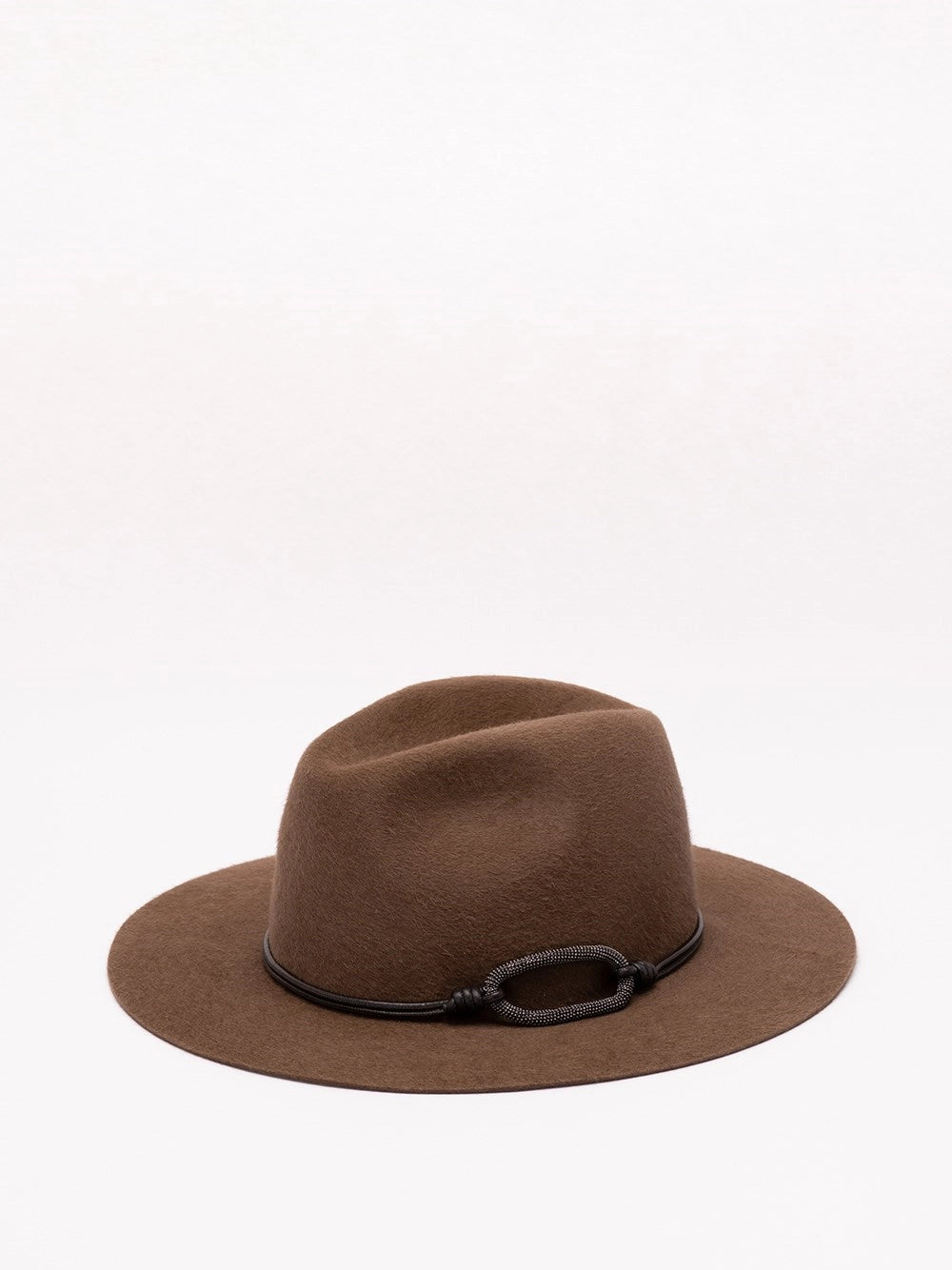 Brunello Cucinelli Women Felt Fedora With Monili Band