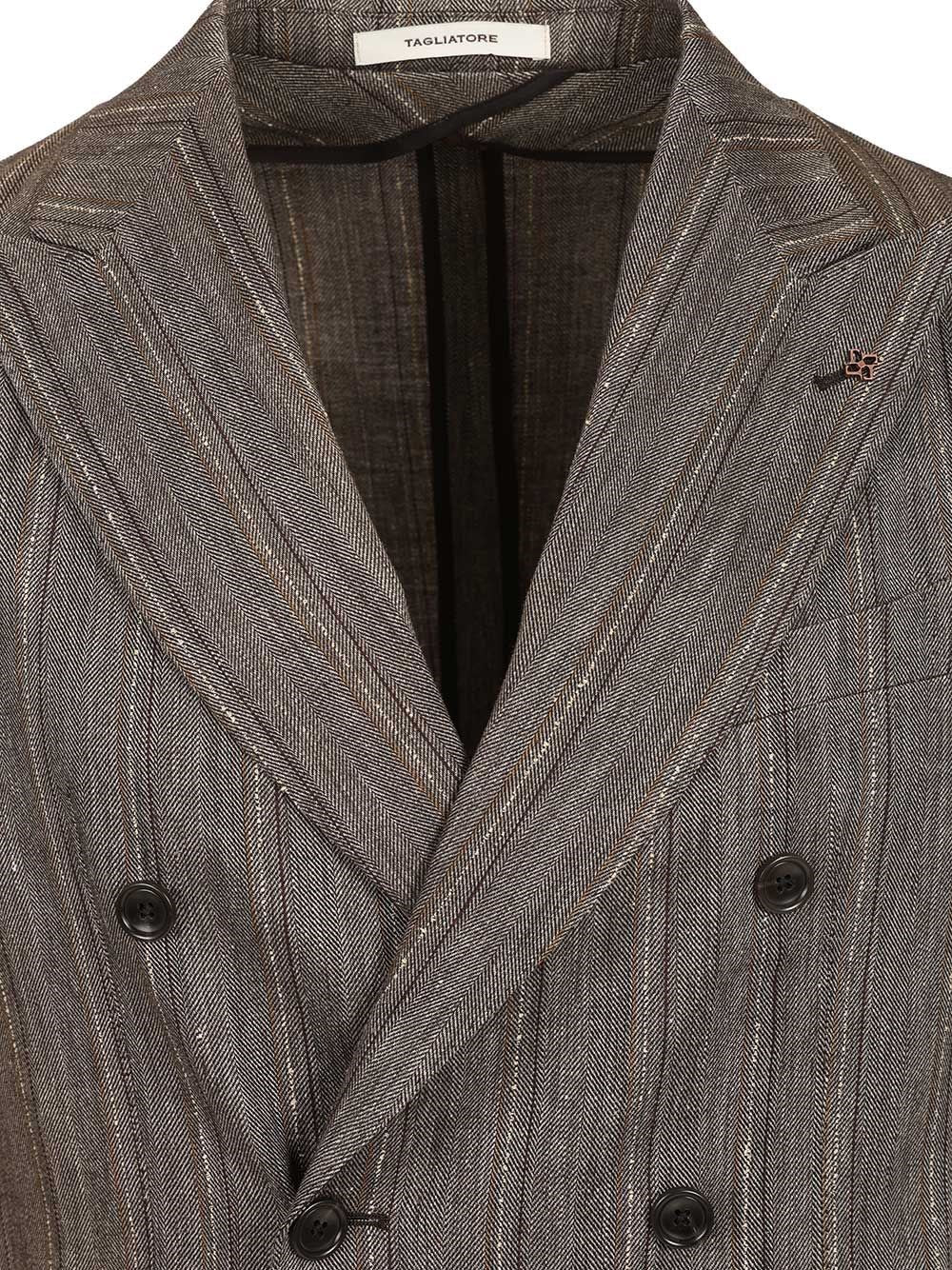 Tagliatore Tagliatore Men "Monecarlo" Double-Breasted Suit In Linen Blend