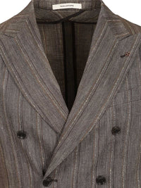 Tagliatore Tagliatore Men "Monecarlo" Double-Breasted Suit In Linen Blend