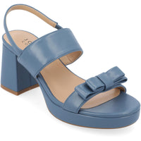 BROOKAN Womens Round toe Slingback strap Block Heel Blue