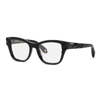 Roberto Cavalli Eyeglasses Rectangle Full Rim, Shiny Black Frame and Clear Demo Lenses Lens VRC025V0700