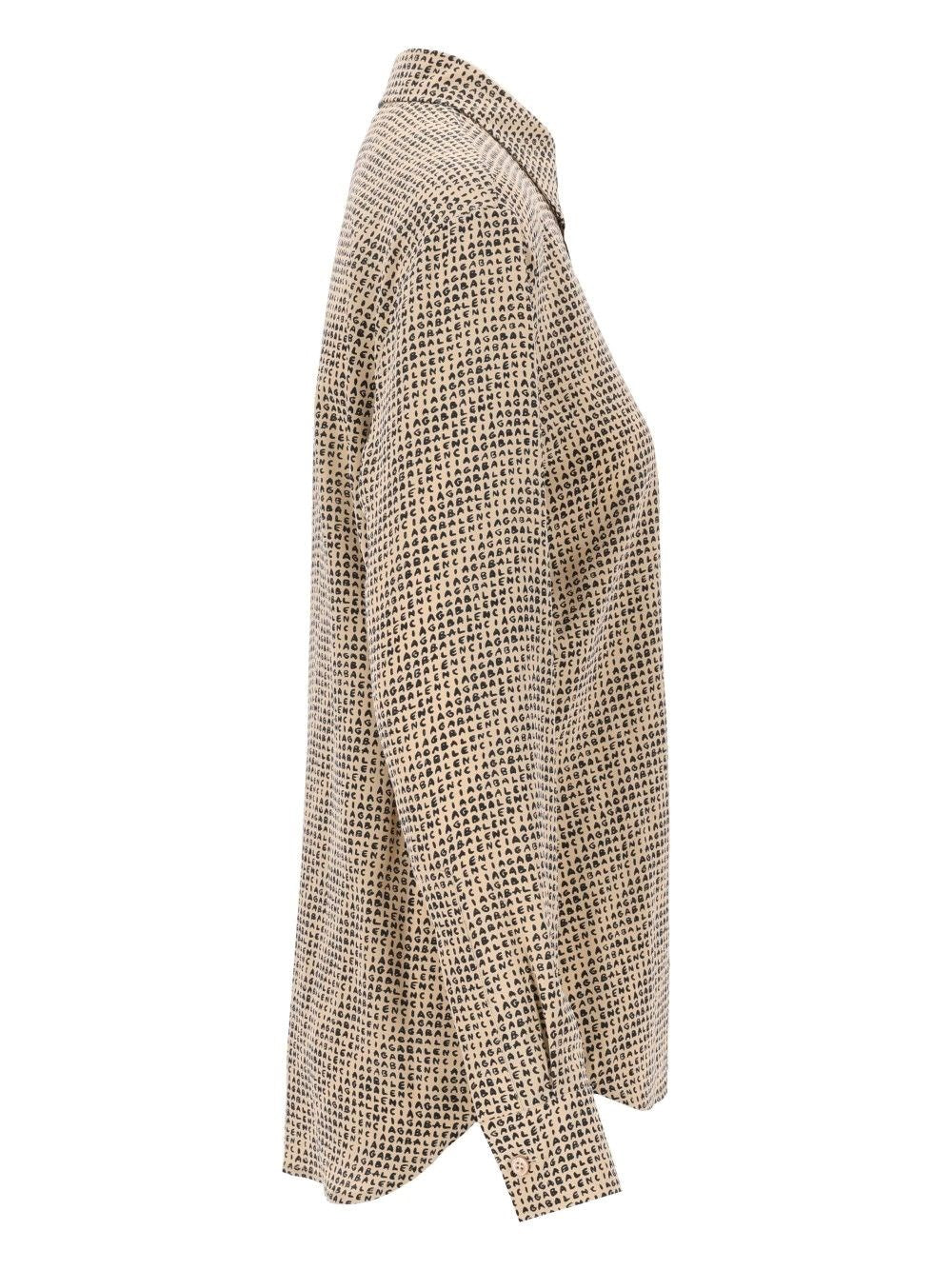 Balenciaga Women Monogram Shirt In Silk Crêpe