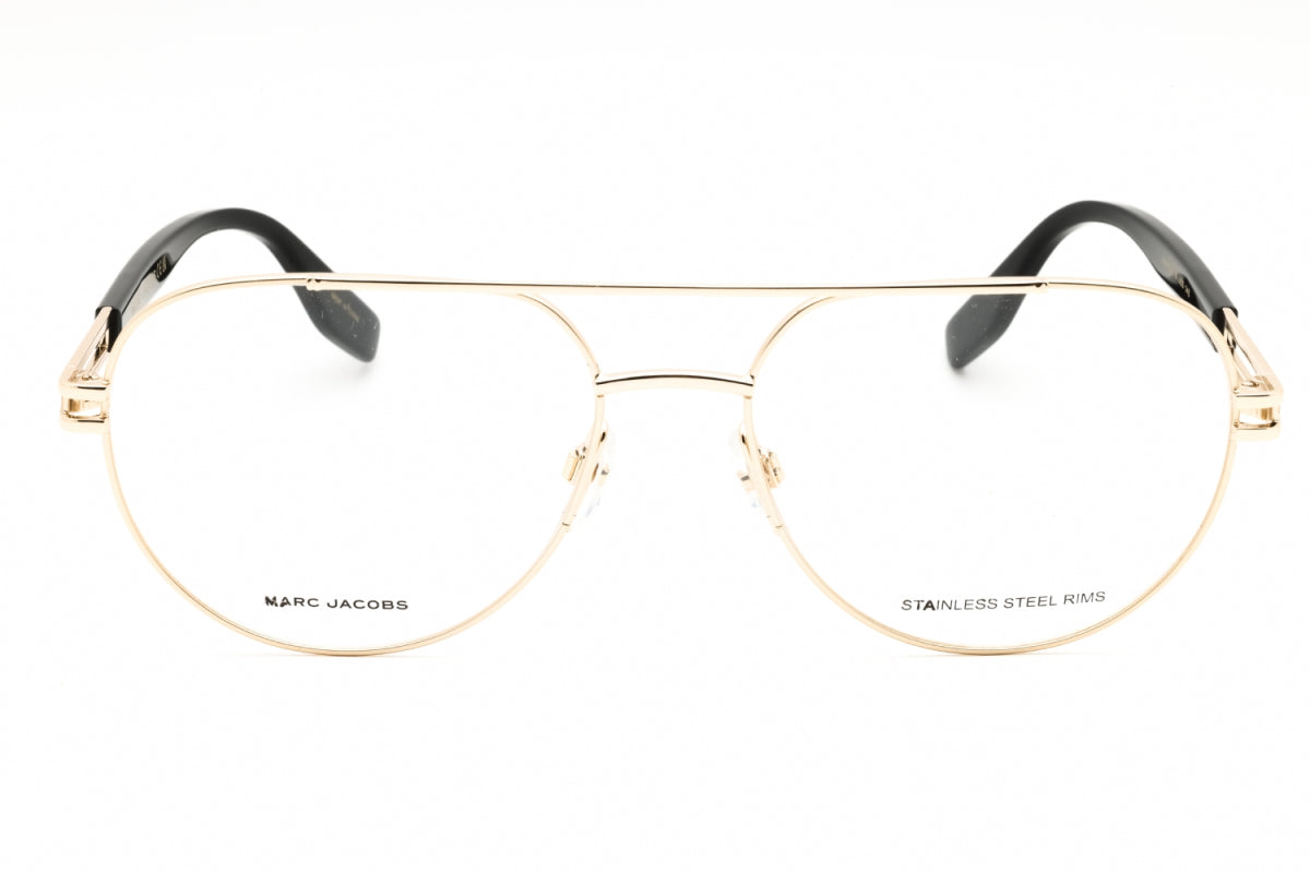 Marc Jacobs Eyeglasses Aviator Full Rim, Gold Frame and Clear Demo Lenses Lens MARC6760J5G00